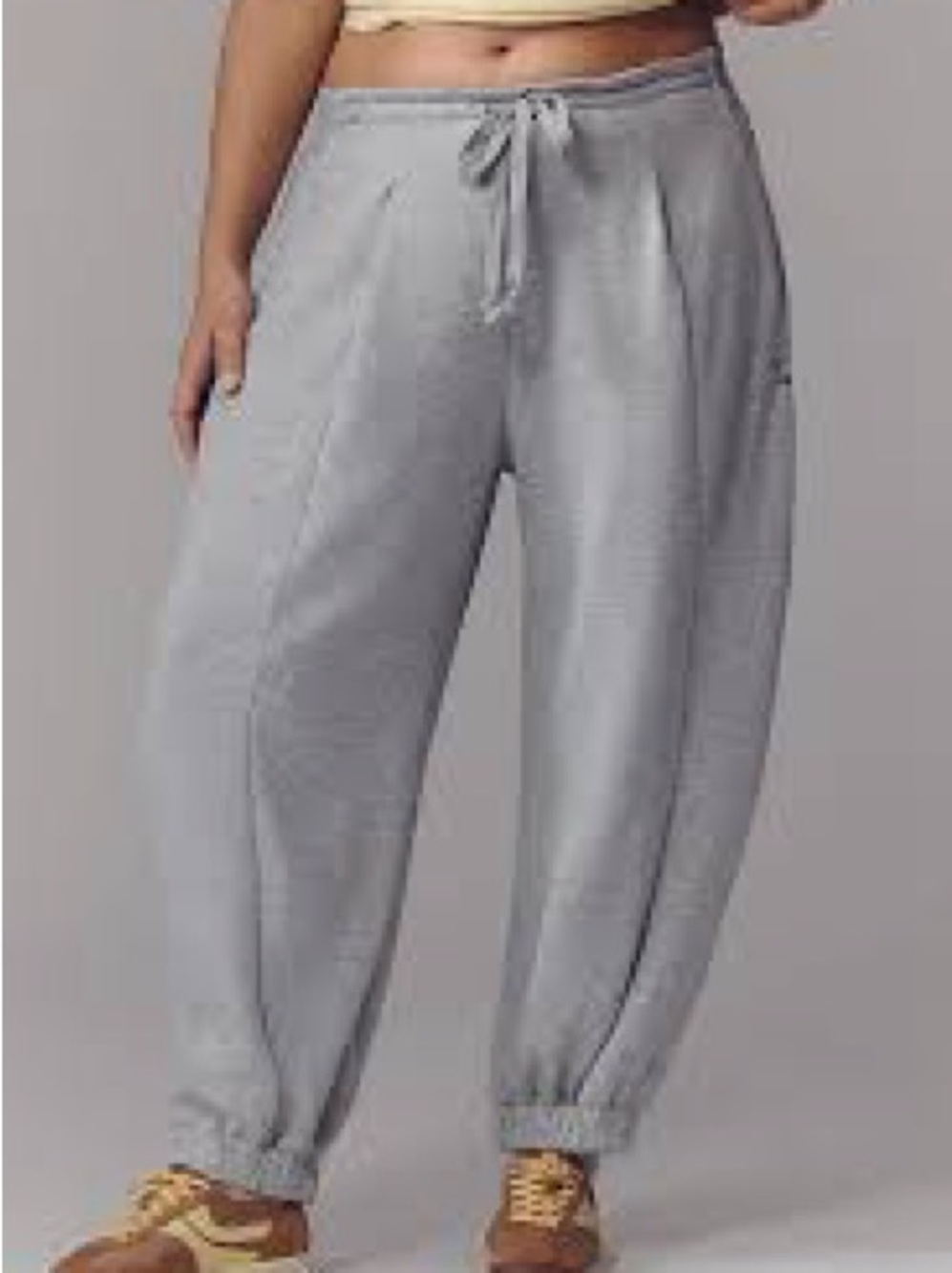 Anthropologie Daily Practice New Gray Wide-Leg Drawstring Joggers S